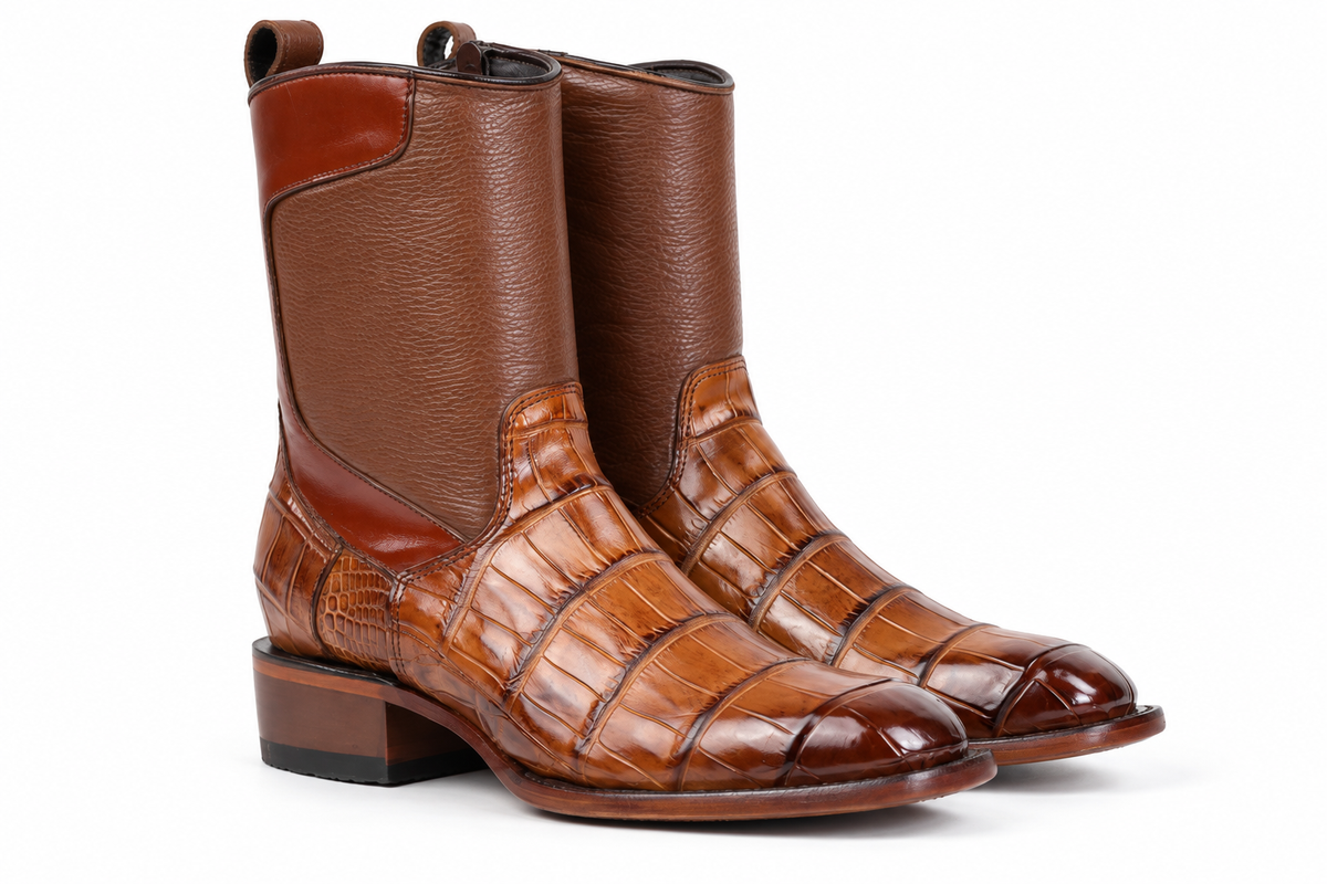 The Terlingua Morelet Crocodile Zip Roper - Honey