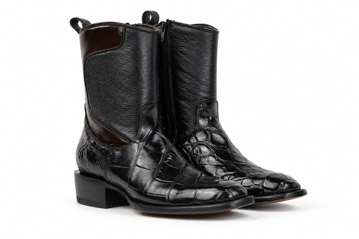 The Zapata Alligator Zip Roper - Black