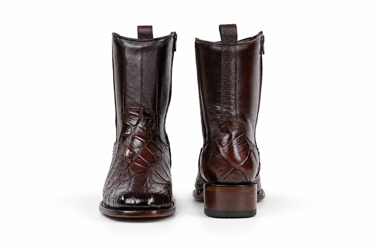 The Zapata Alligator Zip Roper - Brown
