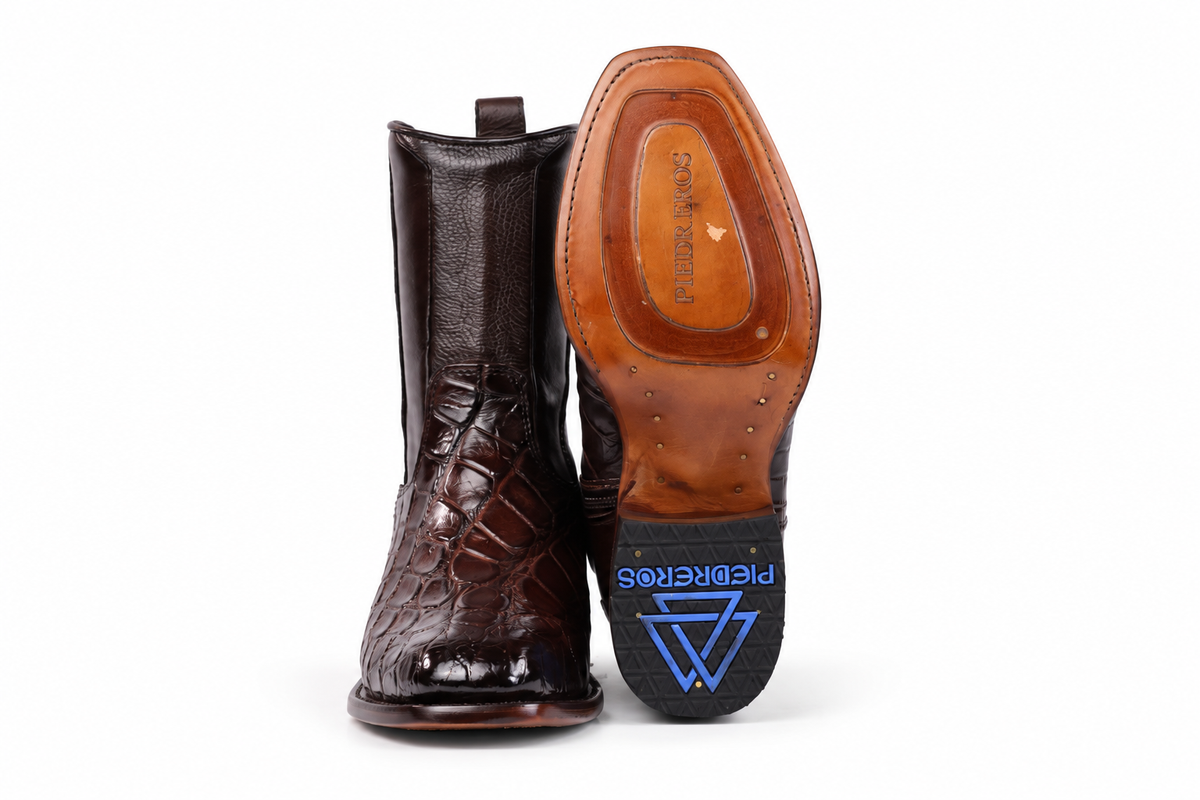 The Zapata Alligator Zip Roper - Brown