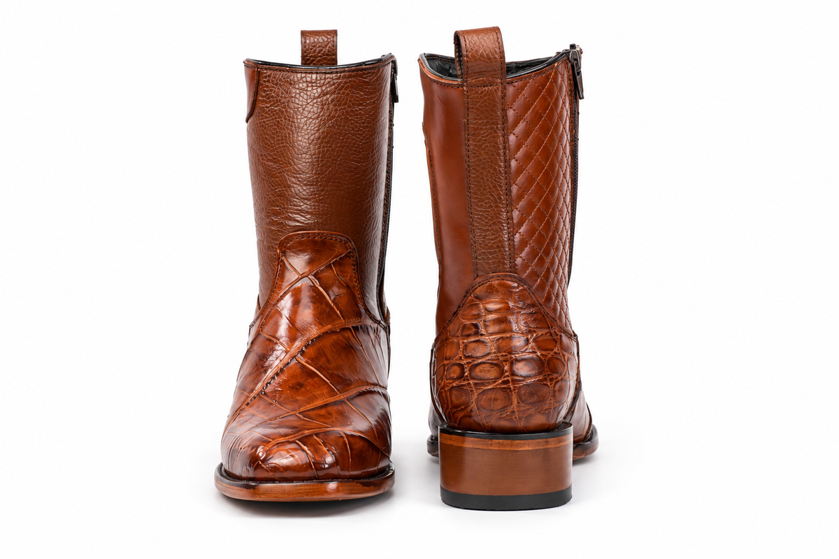 The Zapata Alligator Zip Roper - Honey Quilted