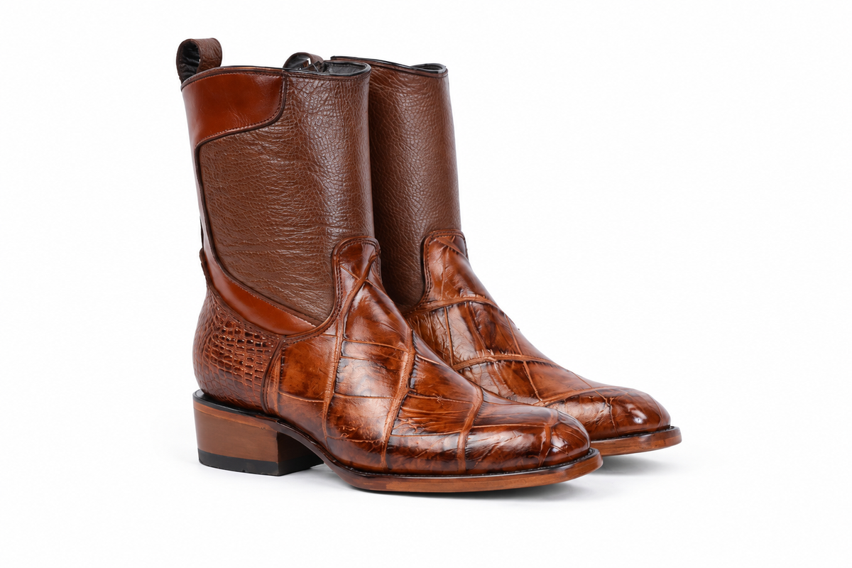 The Zapata Alligator Zip Roper - Honey Quilted