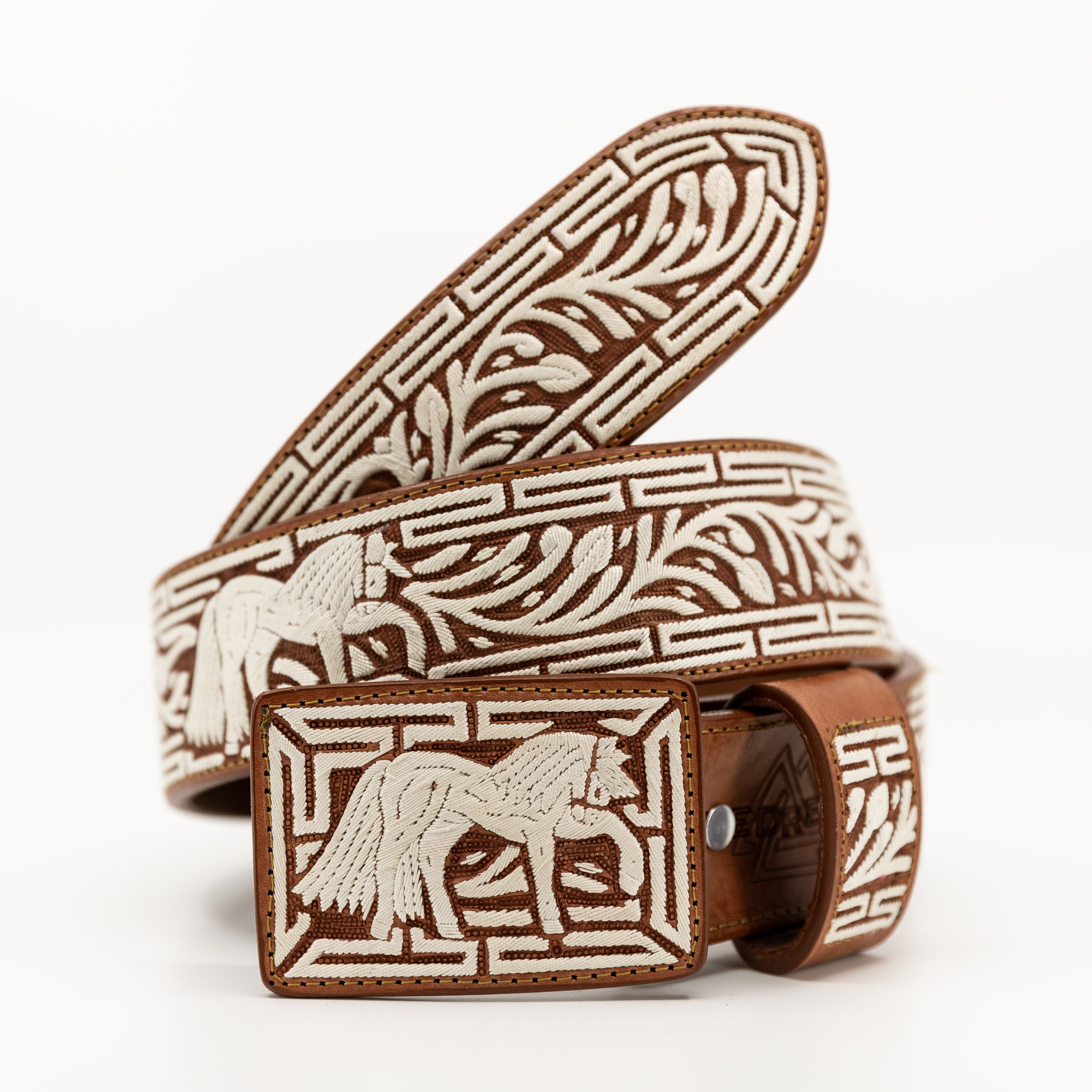 Cinto de Hilo de Pita- caballo casillero — handcrafted leather belt by Cuadra Piedreros